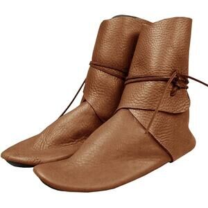 New Syktkmx Mens Size 11 Brown Faux Leather Renaissance Slip On Medieval Boots